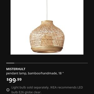 IKEA,misterhult,Pendant lamp.bamboo/handmade.18”